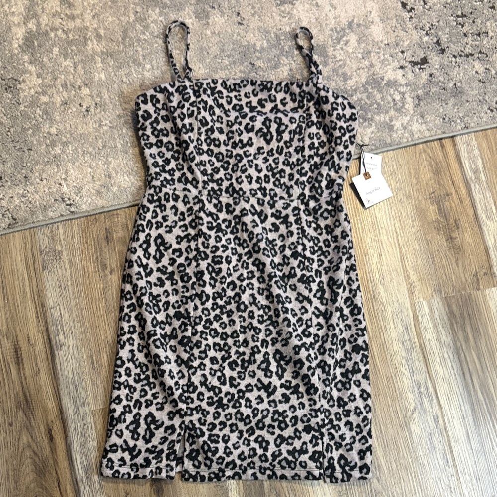 Originality Women's Leopard Print Dress - Black and Gray 🎄